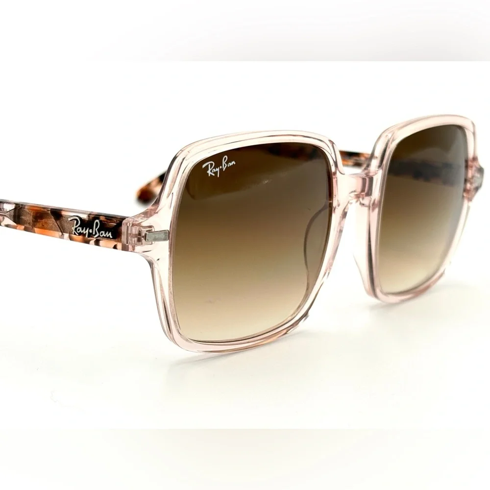 Ray-Ban 1281/51 Sunglasses transparent Brown Large Square Frame Rb1973 - Picture 5 of 12